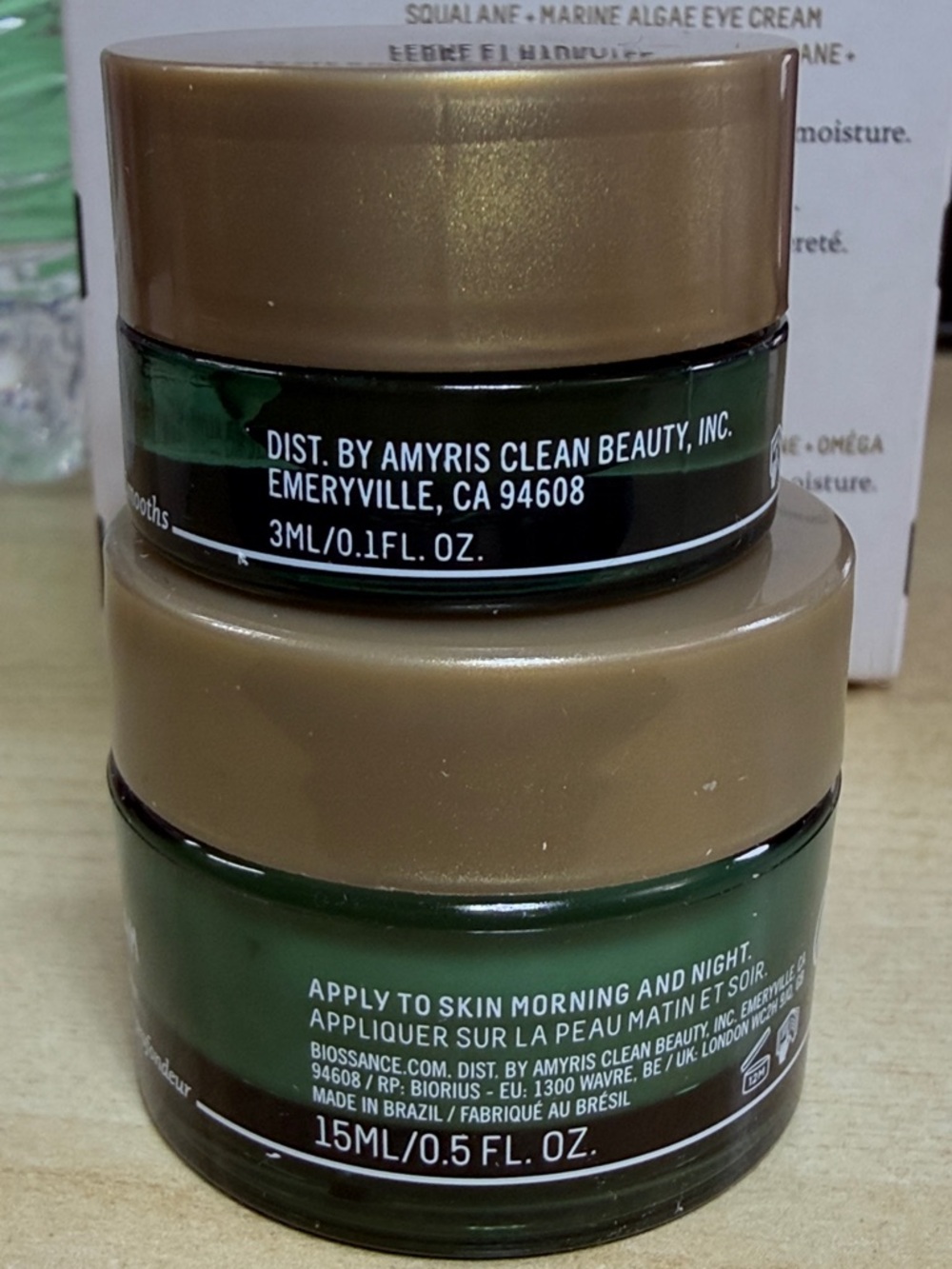 Biossance Squalane + Marine Algae Eye Cream & Omega Repair Cream Set Travel Size - Picture 3 of 3